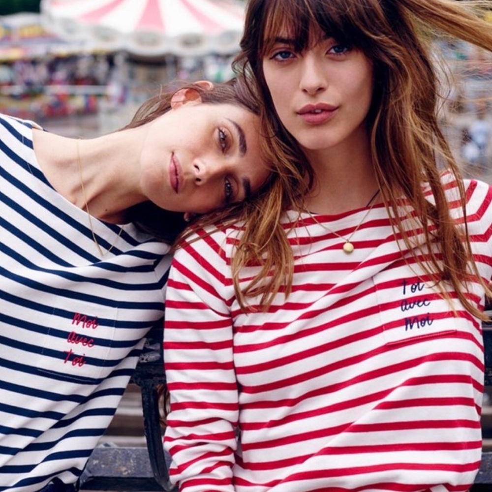 Madewell et Sézane Breton Top